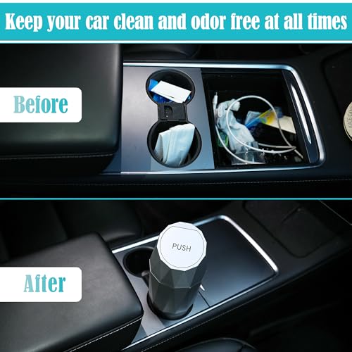 Leakproof Car Trash Can with Lid, 800ML Black