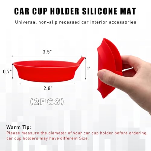 Sylvil 2 PCS Non-Slip Silicone Car Cup Coasters