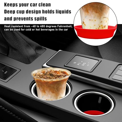 Sylvil 2 PCS Non-Slip Silicone Car Cup Coasters