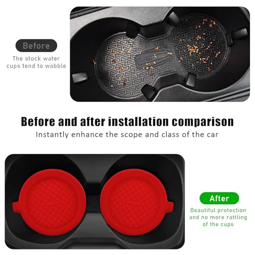 Sylvil 2 PCS Non-Slip Silicone Car Cup Coasters