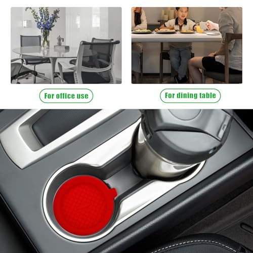 Sylvil 2 PCS Non-Slip Silicone Car Cup Coasters