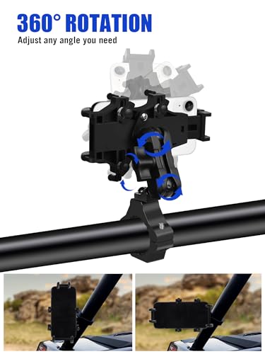Aluminum Alloy UTV Phone Holder with 360° Rotation