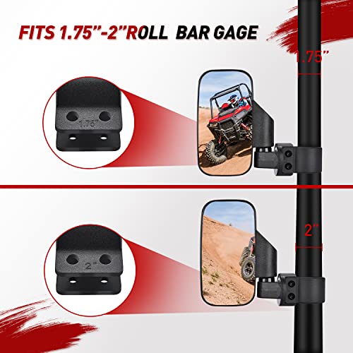Universal UTV Side Mirrors for 1.6"-2" Roll Cage