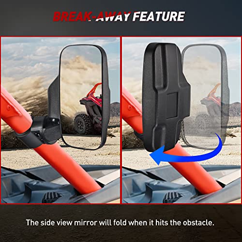 Universal UTV Side Mirrors for 1.6"-2" Roll Cage