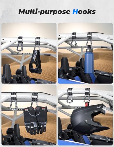 KEMIMOTO UTV Helmet Hanger Hooks, Fits 1.5"-2.0" Tubes