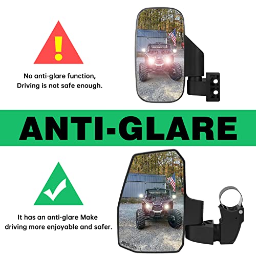 Automatic Reset UTV Side Mirrors for 1.5"-2.0" Roll Cage