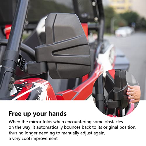 Automatic Reset UTV Side Mirrors for 1.5"-2.0" Roll Cage