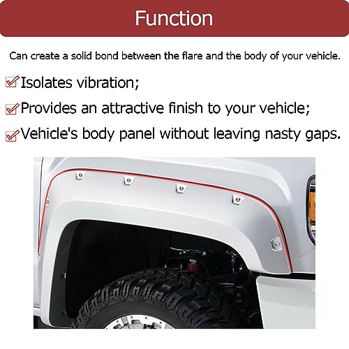 33ft Tintvent Fender Flare Edge Trim - Car Wheel Well Seals