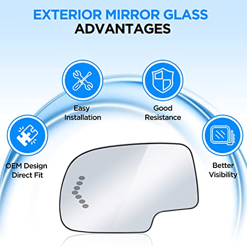 Heated Mirror Glass for Chevy Silverado Suburban Tahoe