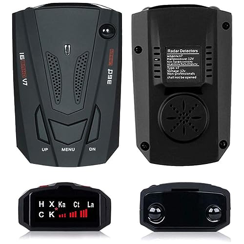 360-Degree Radar Detector: City/Highway, Speed Alarm
