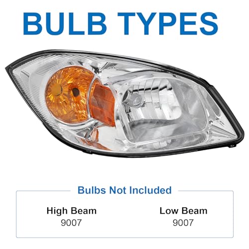 Chevrolet Cobalt/Pontiac Pursuit/G5 Headlight Assembly (Chrome/Amber)