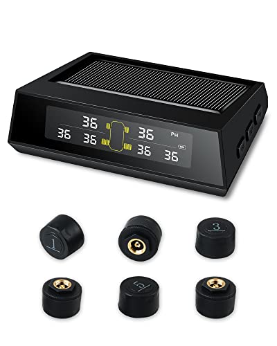 Wireless Solar RV TPMS with 6 Sensors - 0-102 PSI