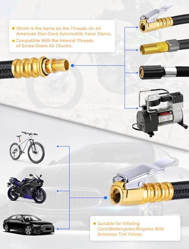 Quick-inflation Tube Adapter for Car/Motorcycle Tires - 12