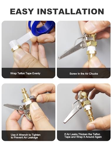 2-Pack 1/4 Inch Female NPT Locking Tire Chuck