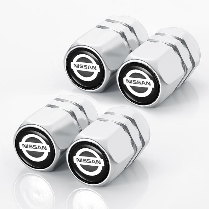 Nissan GTR 370Z 400Z 350Z Q50S G37 G35 Versa Sentra Altima Maxima Rogue Tire Valve Stem Caps Silver Accessories