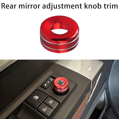 Red Center Console & Rear Mirror Knob Cover Set