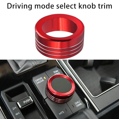 Red Center Console & Rear Mirror Knob Cover Set