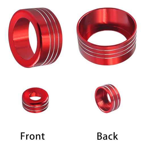 Red Center Console & Rear Mirror Knob Cover Set