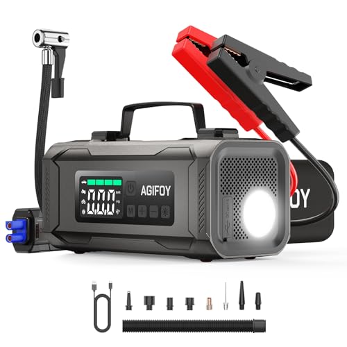 Portable 2500A Car Jump Starter with Air Compressor