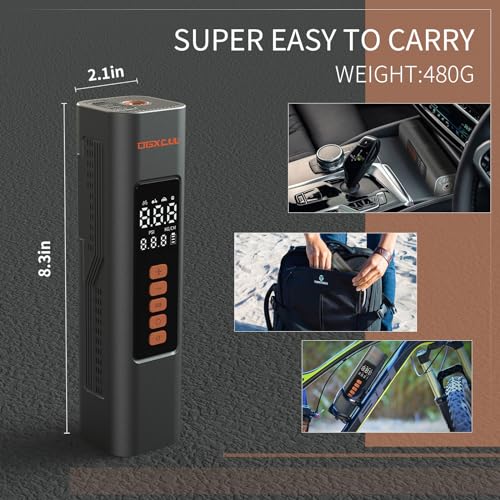 OGXCUU Portable Air Compressor, 150PSI Cordless Tire Inflator