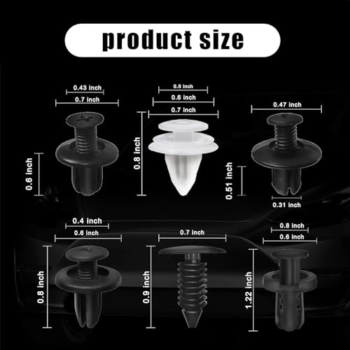 Car Bumper Bolt Fastener Set - 6 Types