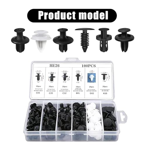 Car Bumper Bolt Fastener Set - 6 Types
