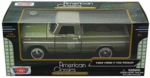 1969 Ford F-100 Pickup, Green - 1/24 Scale Diecast Model Car