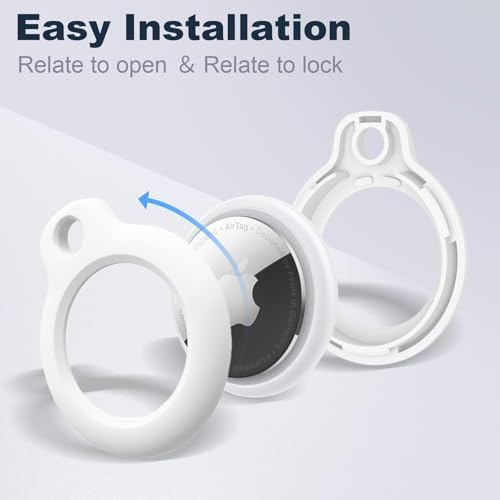 MOLOSLEEVE Airtag Holder with Keychain, Black+White