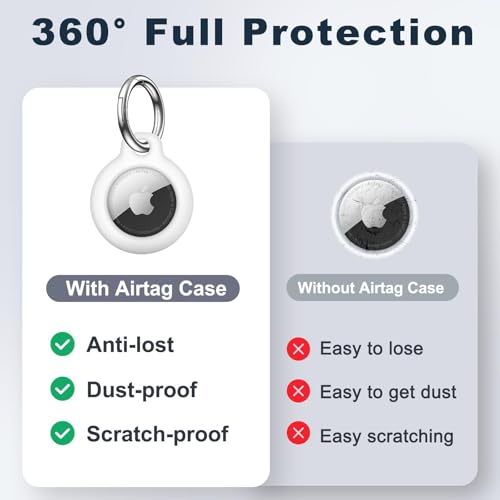 MOLOSLEEVE Airtag Holder with Keychain, Black+White