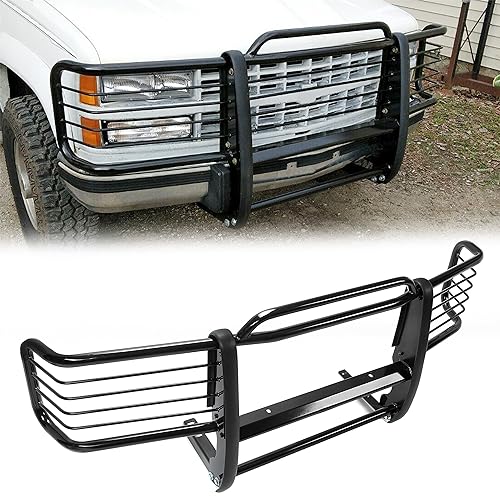 Chevy Silverado GMC Sierra Front Grill Guard - Black Steel