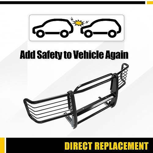Chevy Silverado GMC Sierra Front Grill Guard - Black Steel