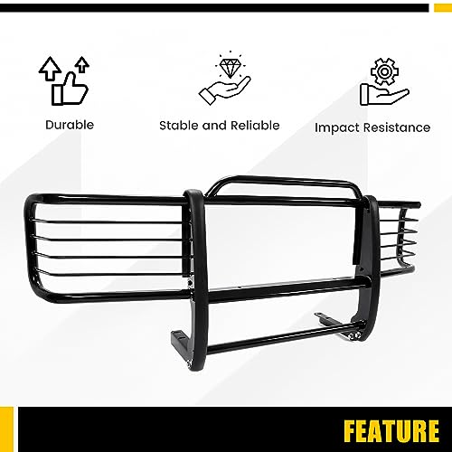Chevy Silverado GMC Sierra Front Grill Guard - Black Steel