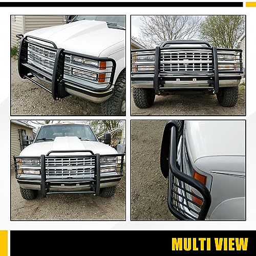 Chevy Silverado GMC Sierra Front Grill Guard - Black Steel