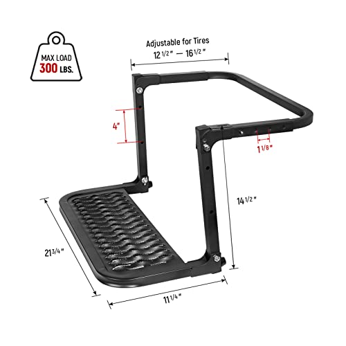 Heavy Duty Folding Tire Steps for Pickup Trucks & SUVs