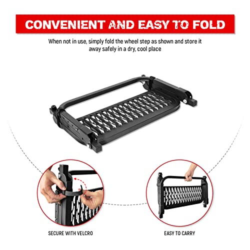 Heavy Duty Folding Tire Steps for Pickup Trucks & SUVs