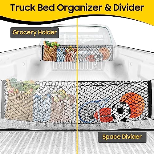 Adjustable Truck Bed Cargo Net, Heavy Duty Storage