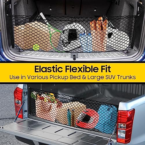 Adjustable Truck Bed Cargo Net, Heavy Duty Storage