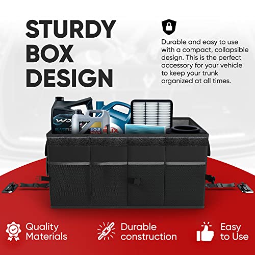 FORTEM Collapsible Car Trunk Organizer with Adjustable Straps