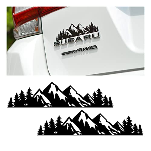 Mountain Car Sticker: Waterproof Vinyl Tree Decal