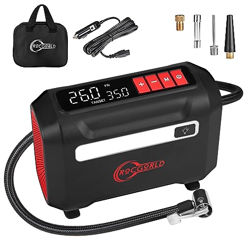 ROCGORLD R8 Portable Tire Inflator | Dual Digital Screen