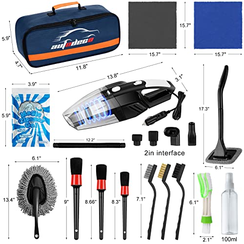 20Pcs Auto Cleaning Kit: Interior Detailing, Handheld Vacuum