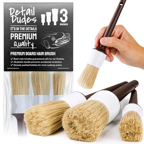 Soft Boars Hair Car Detailing Brush Set