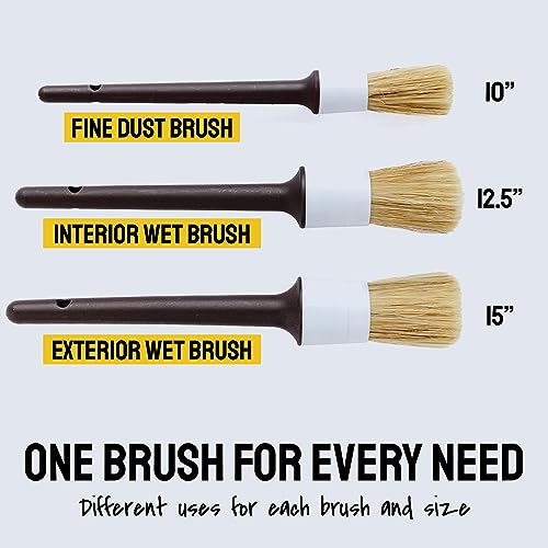 Soft Boars Hair Car Detailing Brush Set