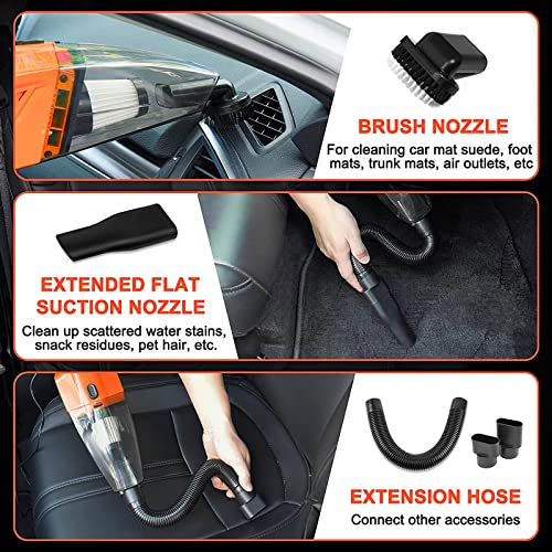 17Pcs Car Cleaning Kit: High Power Vacuum, Detailing Brush, Microfiber