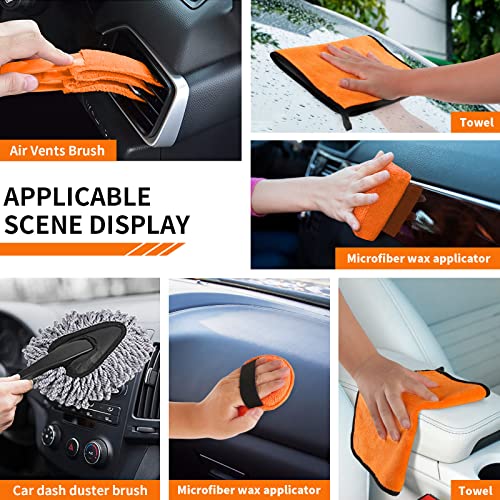 17Pcs Car Cleaning Kit: High Power Vacuum, Detailing Brush, Microfiber