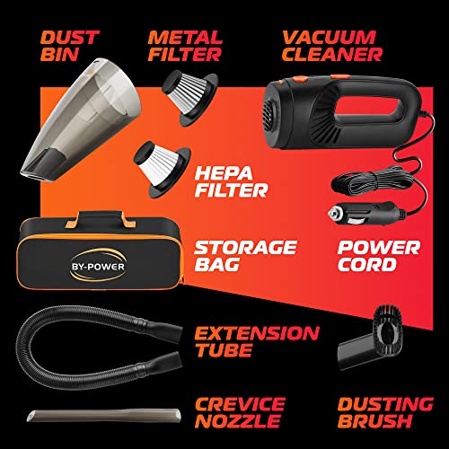 Powerful Portable Car Vacuum Cleaner: Wet and Dry Cleaning