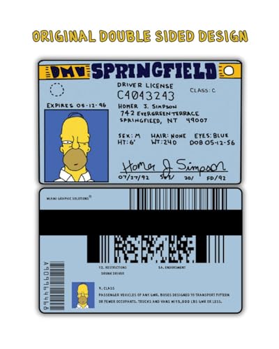 Homer Simpson Driver License ID Card | Funny Novelty