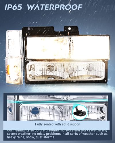 Nilight Headlight Assembly for 1988-1993 Chevrolet, GMC Trucks