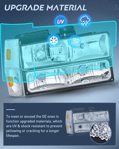 Nilight Headlight Assembly for 1988-1993 Chevrolet, GMC Trucks