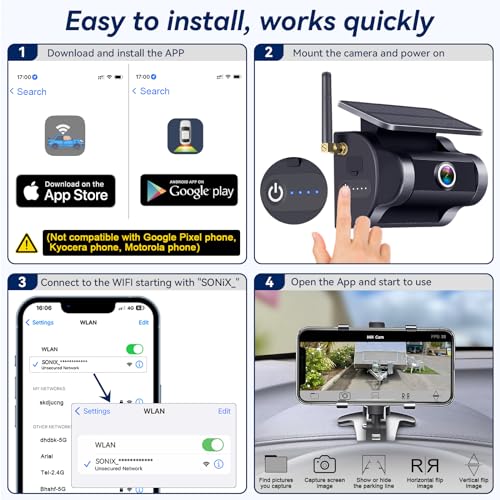 Wireless Solar Backup Camera: Easy Install, HD Night Vision